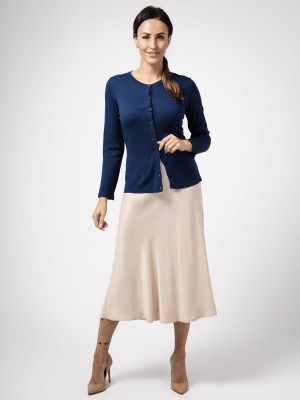 Spódnica trapezowa midi, ecru 235