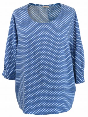 Bluzka damska w groszki, niebieska 1986