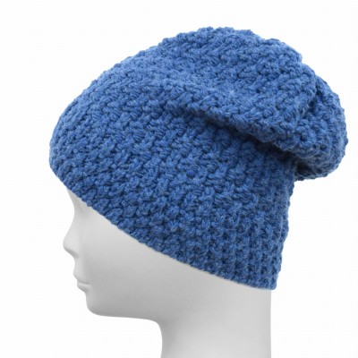 Czapka z wełną, niebieska 030