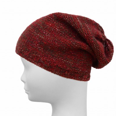 Czapka z melanżowej przędzy, bordowa 022