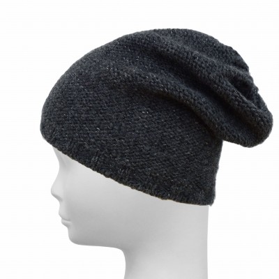 Czapka z melanżowej przędzy, grafitowa 022