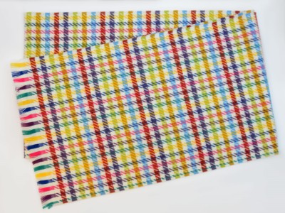 Szal w kratę, kolorowy 223