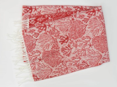 Szal w motyw roślinny, czerwony 227