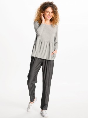 Spodnie z elastycznym pasem, czarne 093