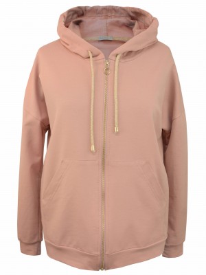 Bluza z kapturem, pudrowy róż 07