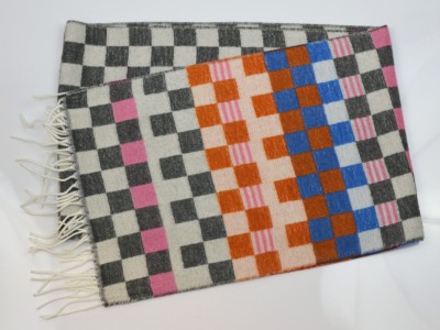 Szal w kolorową kratkę, pomarańcz 238