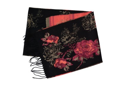 Szal w kwiaty fuksja 114