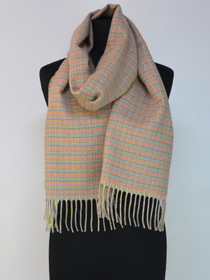 Szal w kolorowe prążki, beż 266