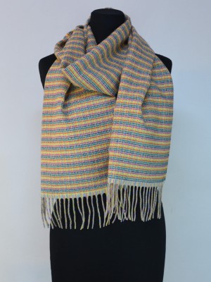 Szal w kolorowe prążki, żółty 266