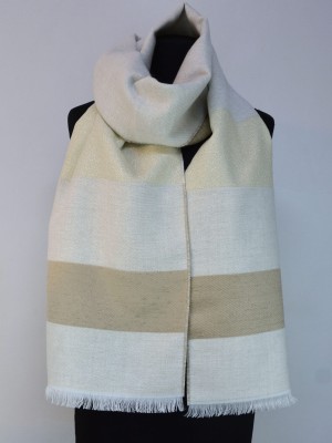 Szal w szerokie pasy, beż 270