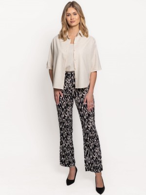 Spodnie z prostymi nogawkami czarne 0177