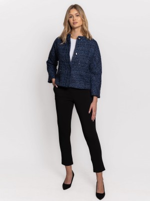 Spodnie typu cygaretki elastyczne czarna lacosta 0153