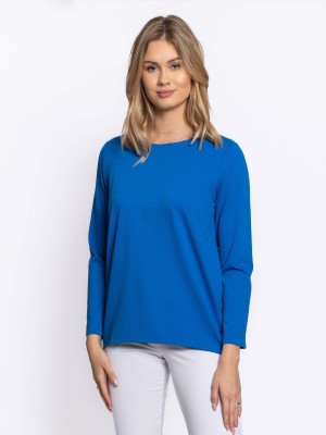 Bluzka z dzianiny punto chabrowa 044