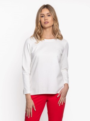 Bluzka z dzianiny punto biała 046