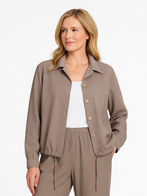 Kurtka koszulowa z wiskozy taupe 031