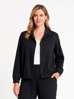 Kurtka koszulowa z wiskozy czarna 032