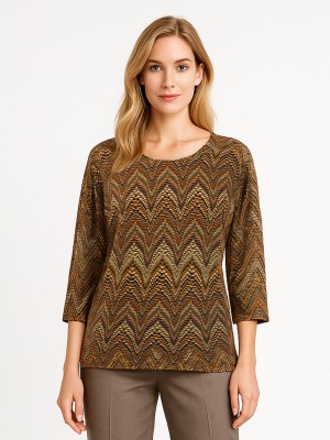 Bluzka kimono w geometryczny wzór miodowy 6076