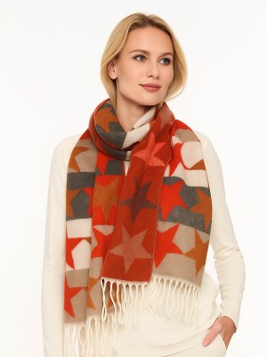 Szal w gwiazdki, czerwony 281