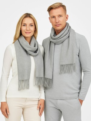 Szal wełniany, jasny szary melanż 217