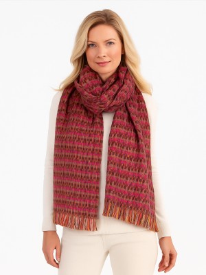 Szal tkany z wełną alpaki, fuksja 269