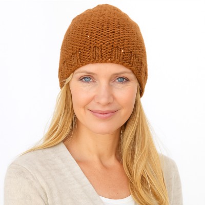 Czapka z cekinami, miedź 019