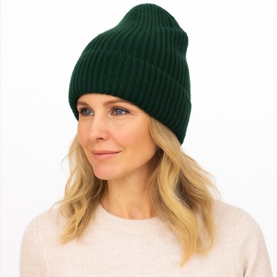 Czapka wełniana beanie, zielona 064