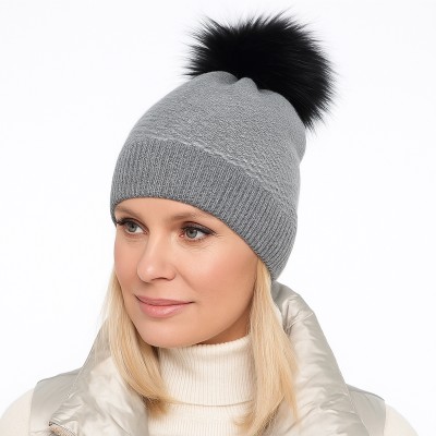 Czapka z wełną merynos, szara 050