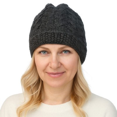 Czapka w warkocze, szara 066