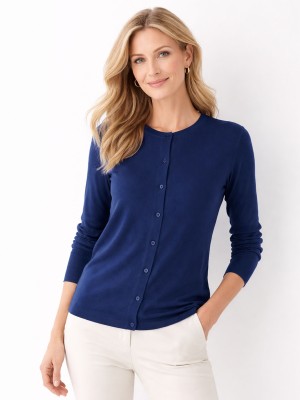 Sweter zapinany na guziki granatowy 086