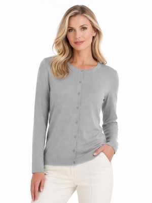 Sweter zapinany na guziki popielaty 084