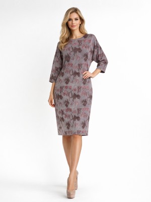 Sukienka kimono z ozdobnej dzianiny bordo 351