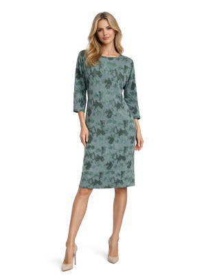 Sukienka kimono z ozdobnej dzianiny zielona 353