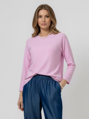 Bluzka z rękawem raglanowym, różowa 7140