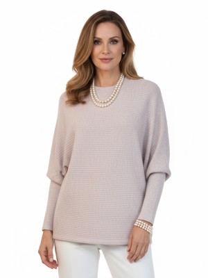 Bluzka kimono z dzianiny swetrowej, pudrowy róż 7120