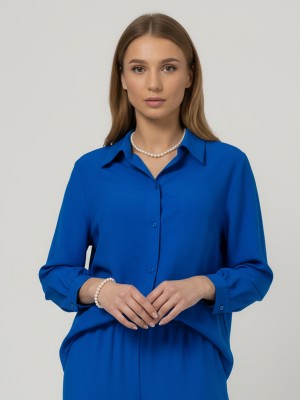 Koszula z wiskozy, chabrowa 7129