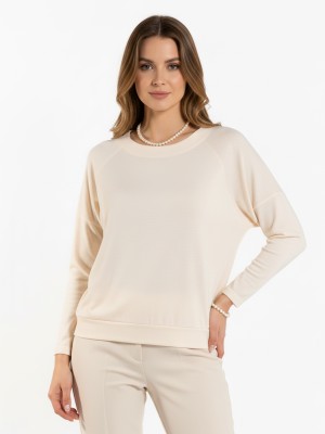 Bluzka kimono z cienkiej dzianiny swetrowej, ecru 7135