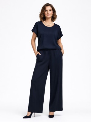 Spodnie z satyny granat 0264