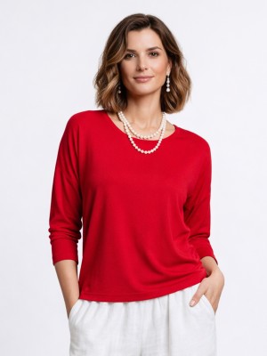 Bluzka kimono z długim rękawem, czerwona 7199