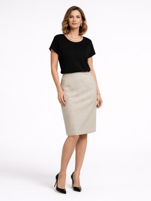Spódnica z lnem, z podszewką, naturalny 251