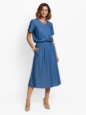 Spódnica trapezowa z elastycznym pasem jeans 276