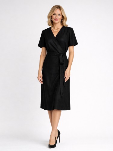 Sukienka kopertowa, czarna 486