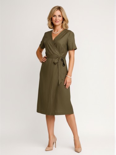 Sukienka kopertowa, khaki 487