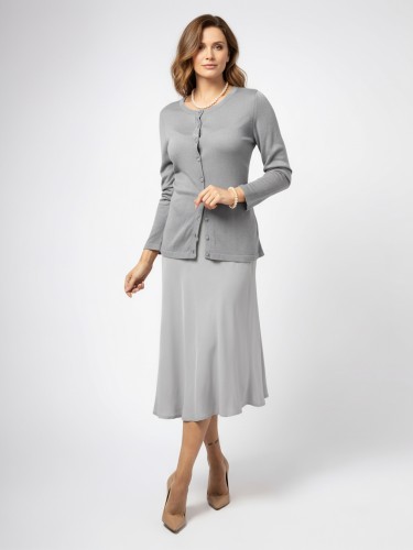 Spódnica trapezowa midi, jasny popiel 236