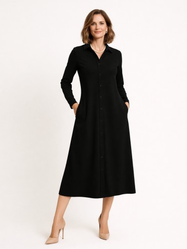 Sukienka koszulowa midi czarna 647