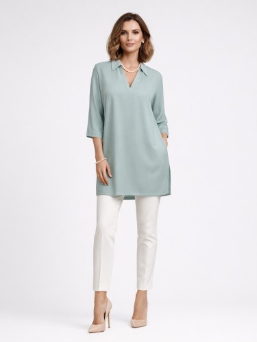 Tunika z kołnierzem miętowa 019