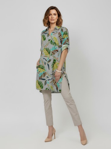 Tunika z kołnierzem zielona 021