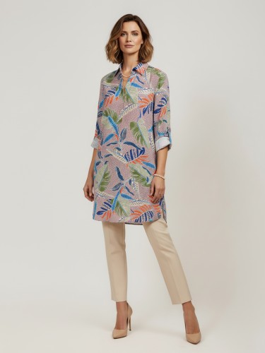 Tunika z kołnierzem kolorowa 022