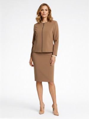 Spódnica ołówkowa z kieszeniami beż 275