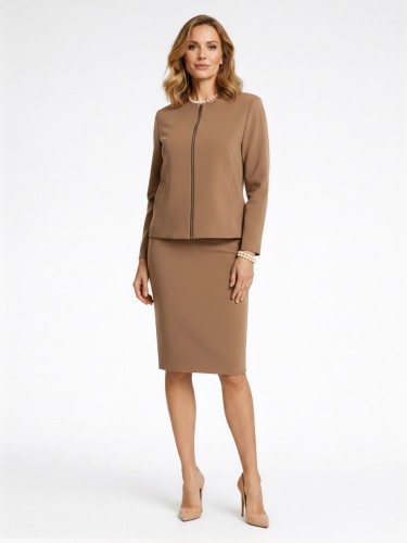 Spódnica ołówkowa z kieszeniami beż 275