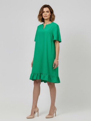 Sukienka z falbanką, zielona 578